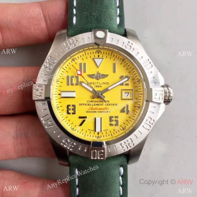 AAA Copy Breitling Avenger II Seawolf SS Yellow Dial Watch Asian ETA2836